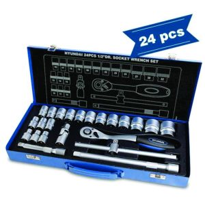 SET 24 CHEI TUBULARE 1-2 HYUNDAI HY-59672 Scule Hyundai Unelte Truse Profesionale